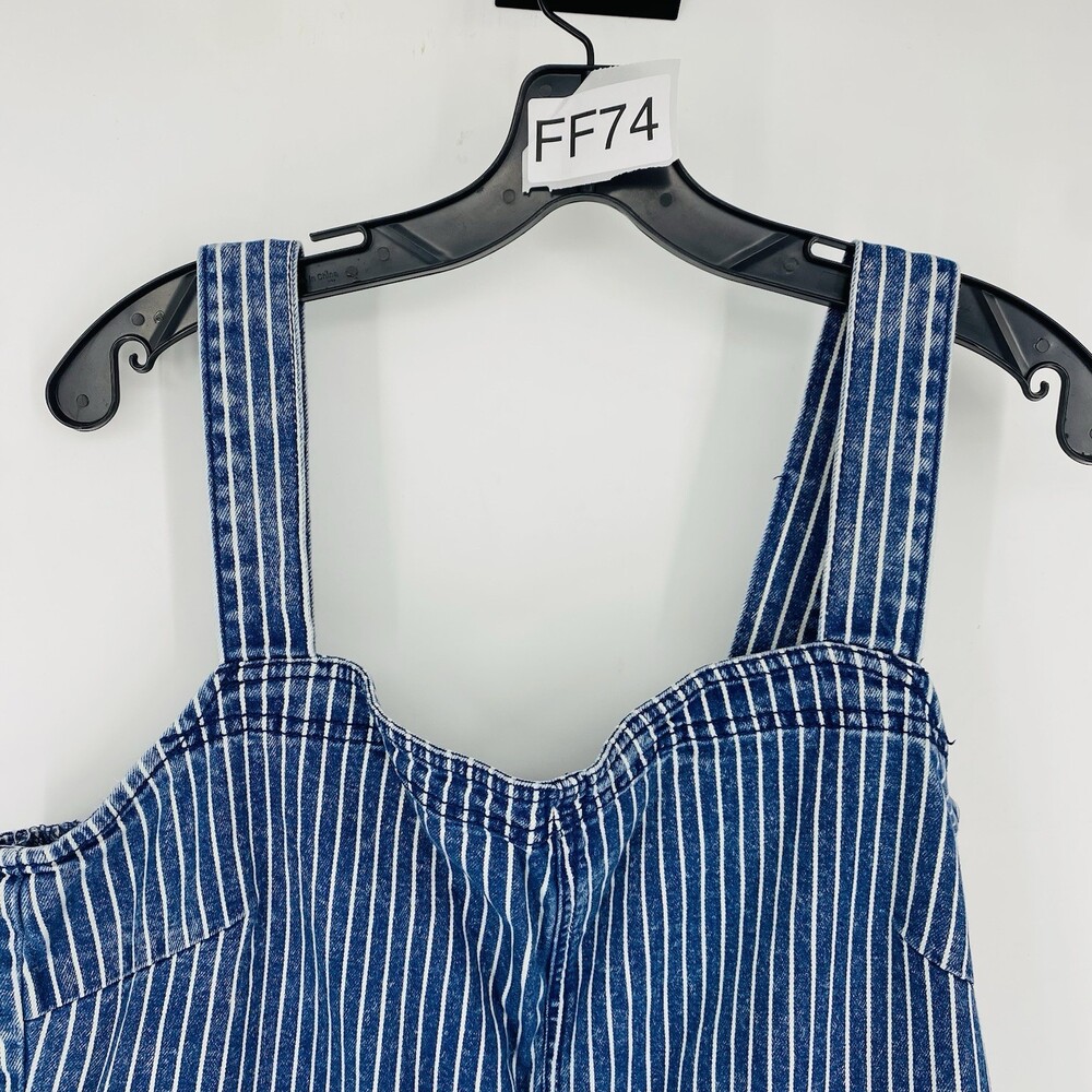 Universal Threads Wide Leg Pinstripe Jumpsuit Size 14 Cotton Stretch Tradecore - Picture 2 of 9